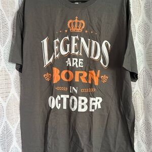 Hanes Dark Gray T-Shirt with Orange Graphic